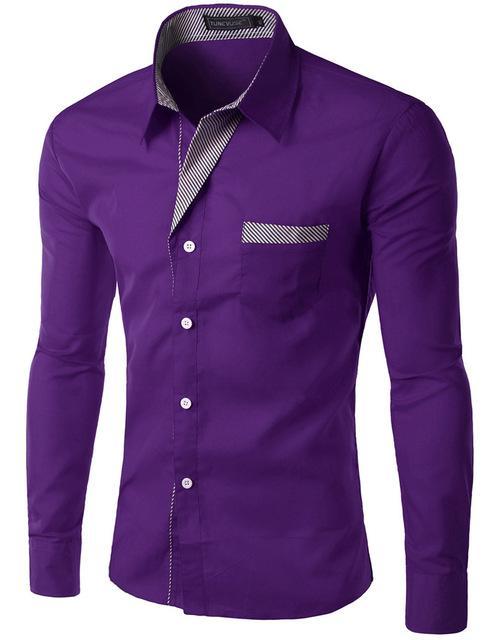 Long Sleeve Shirt Men Slim fit Design Formal Casual Dress Shirt