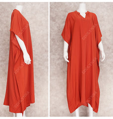 Long Red Kaftan Plus Size V-neck Maxi Dress