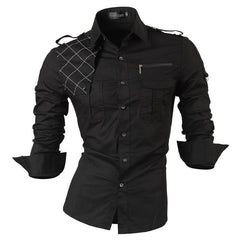 Men Casual Dress Shirts Fashion Stylish Long Sleeve