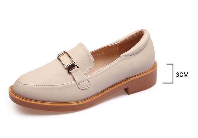 fashion women shoes retro loafer flat small leather shoes