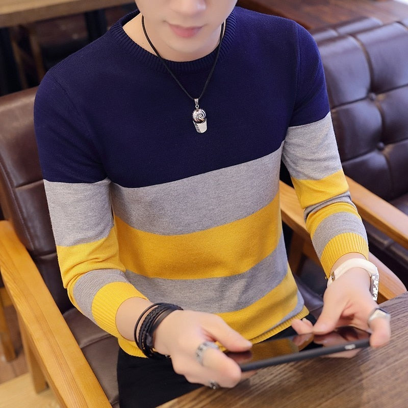 Sweaters And Pullovers Men Long Sleeve Knitted Sweater Pullovers Warm Coat