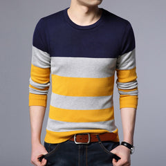 Men Sweater Knitted Pullover Classic Slim Bottoms Casual Fashion Sweaters