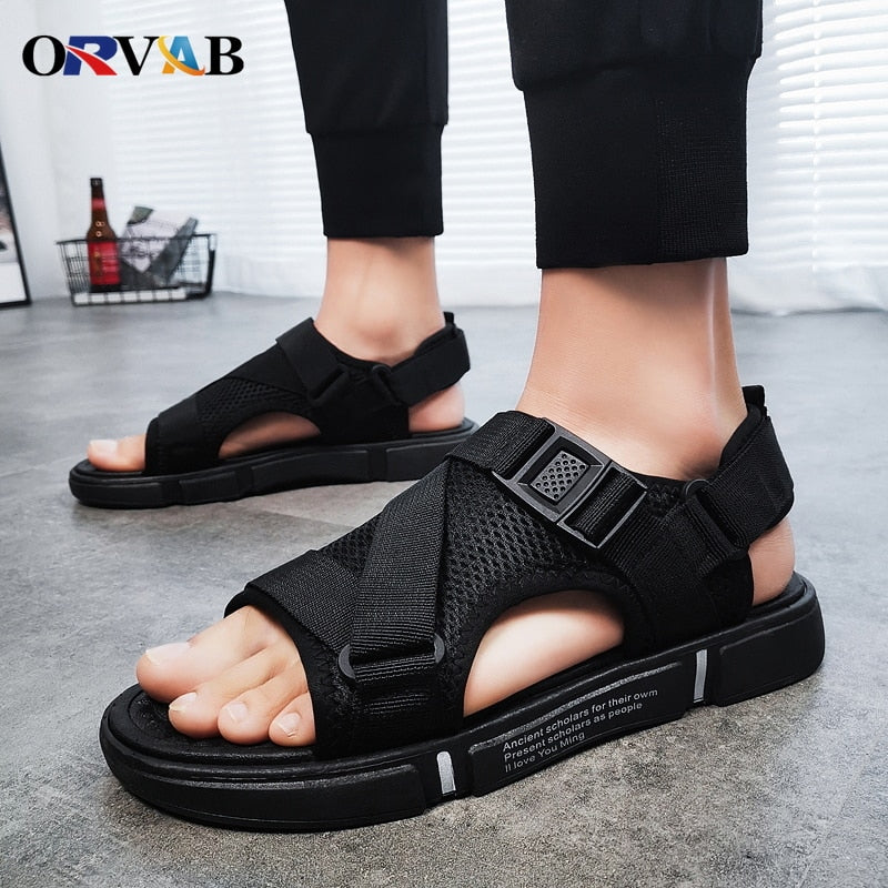 Men Sandals Soft Comfortable Non-Slip Shoes Beach Sandals Flat Shoes