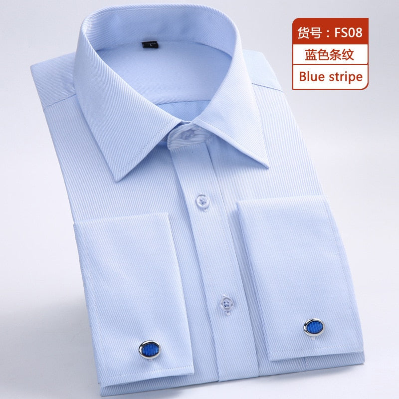 Men Shirt Long Sleeve Formal Business Buttons Shirts Regular Fit Shirt