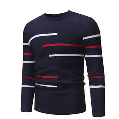 Men round-neck striped pullover men knit sweater