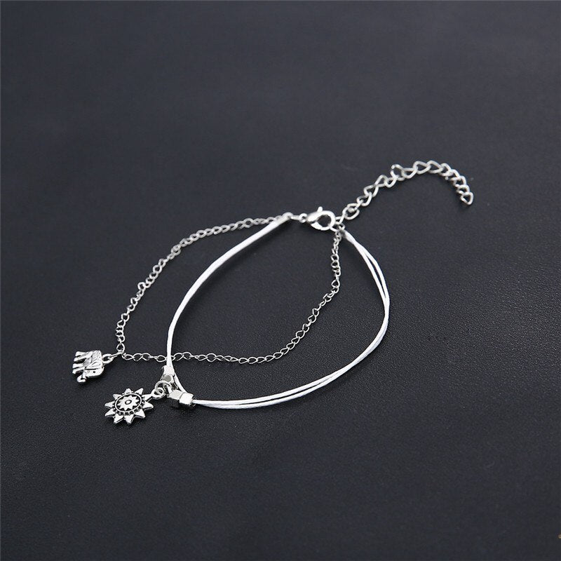 Bracelet 925 Plated Silver Fashion Beach Anklet