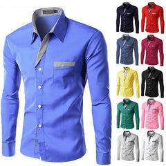 Long Sleeve Shirt Men Slim fit Design Formal Casual Dress Shirt