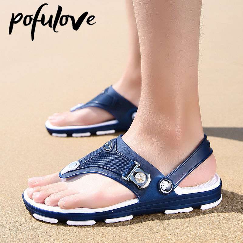 Men Flip Flops Beach Sandals Shoes Flat Non Slip Designer Slippers Rubber