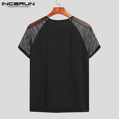 Men T Shirt Streetwear Crew Neck Short Sleeve Tee Tops Sexy Breathable