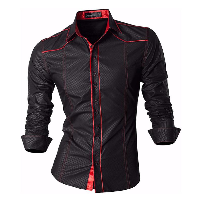 Men Casual Dress Shirts Fashion Stylish Long Sleeve