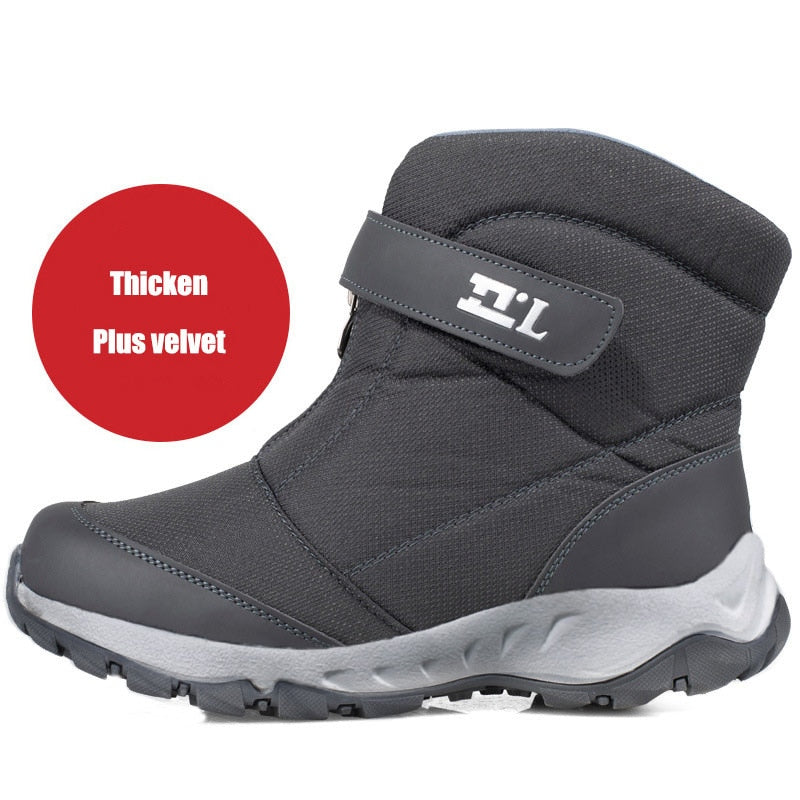 Winter Boots Men High-top Water-resistant Shoes Warm Snow Boots