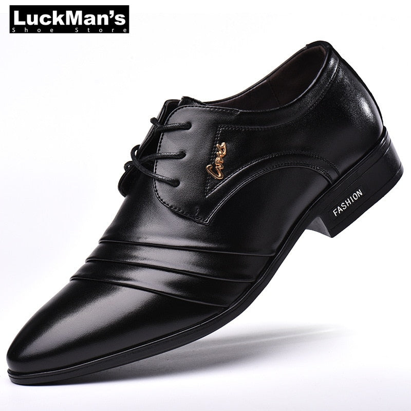 Shoes Men Business Dress Loafers Pointy Black Shoes Oxford Breathable Shoes