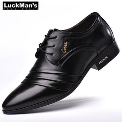 Shoes Men Business Dress Loafers Pointy Black Shoes Oxford Breathable Shoes