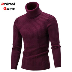 Turtleneck Sweater Men Rollneck Warm Knitted Keep Warm Jumper Woolen