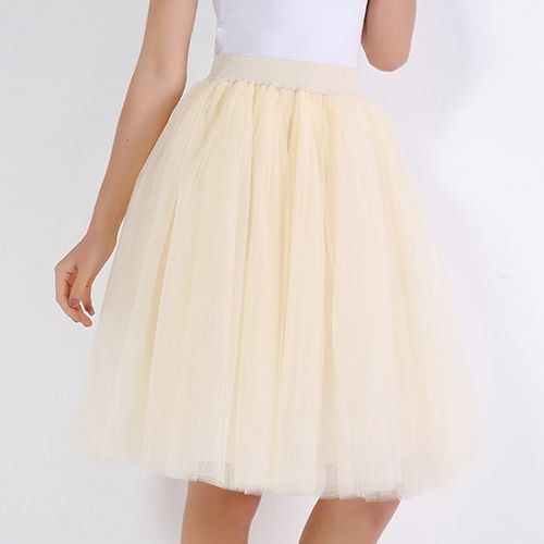 5 Layers Fashion Tulle Skirt Pleated TUTU Skirts Midi Skirt