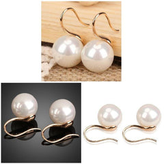 Elegant Women Earrings Imitation Pearls Ball Hook Earrings