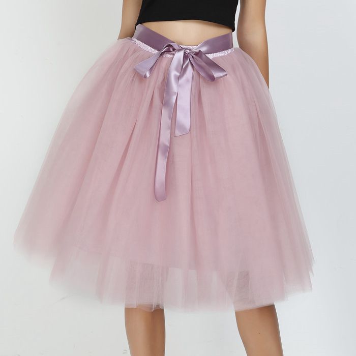 6Layers 65cm Fashion Tulle Skirt Pleated Tutu Skirts