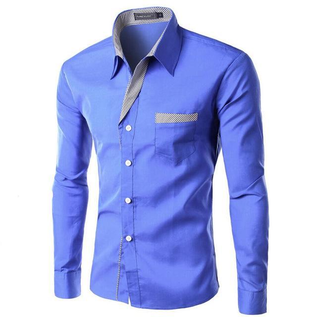 Long Sleeve Shirt Men Slim fit Design Formal Casual Dress Shirt