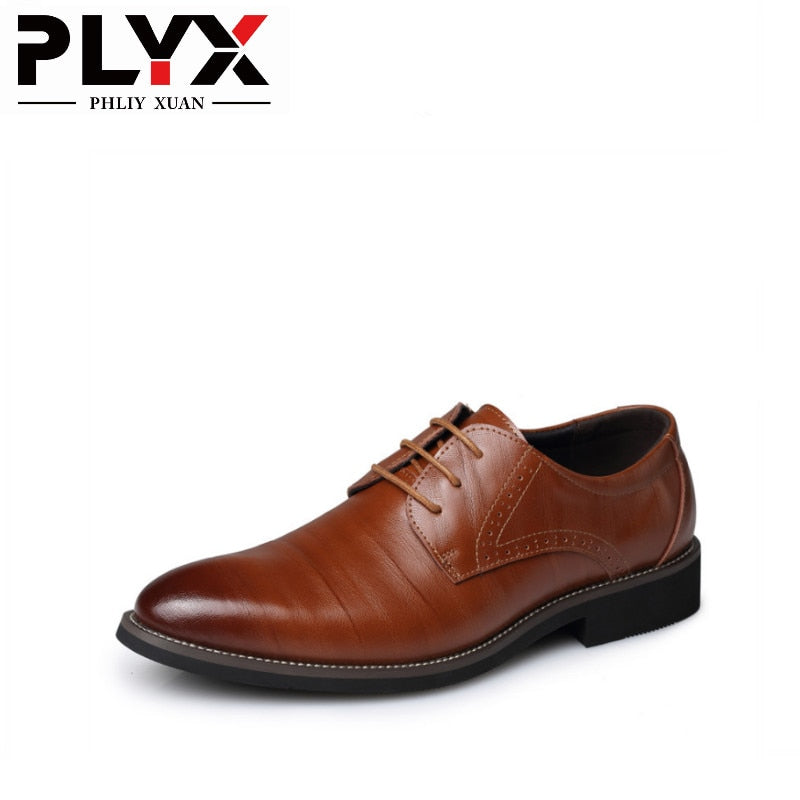 Men Dress Shoes Leather Formal Wedding Oxford Shoes