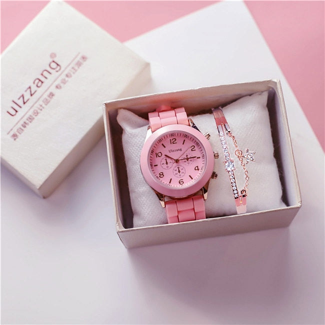 Fashion Casual Ladies White Silicone Quartz Watch Ladies Sport Digital