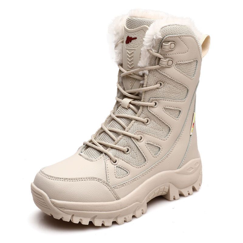 Warm Snow Boots Men Lace Up High Top Boots Waterproof Anti-Slip Ankle Boots