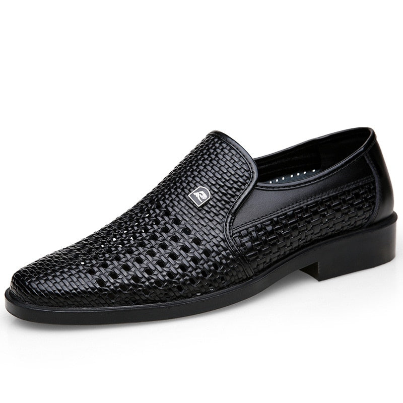 Men Loafers Shoes Hollow Breathable Casual Shoes Slip on Formal Dress Shoes