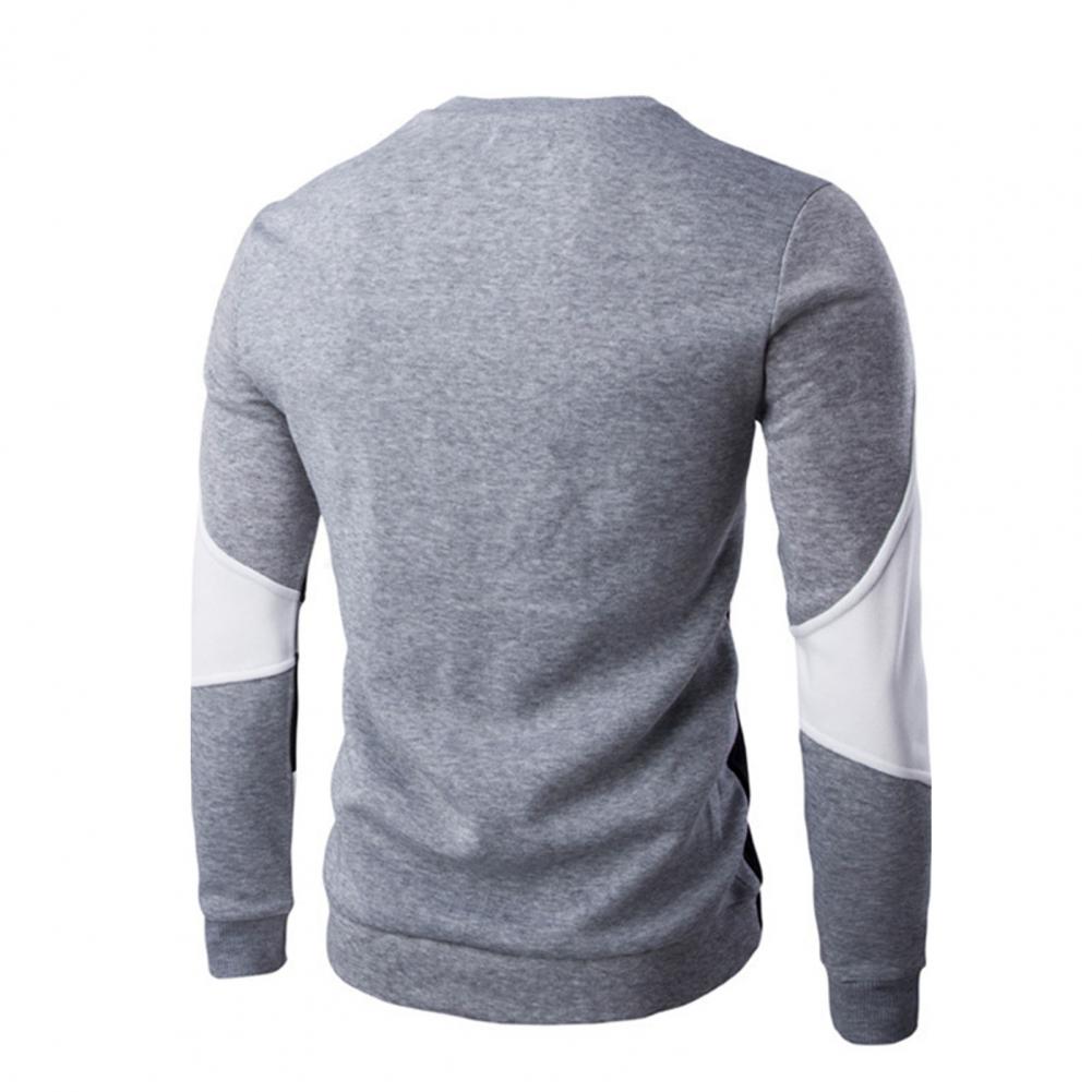 Men Sweatshirt Long Sleeve Round Neck Thicken Warm Slim Sweaters Pullovers