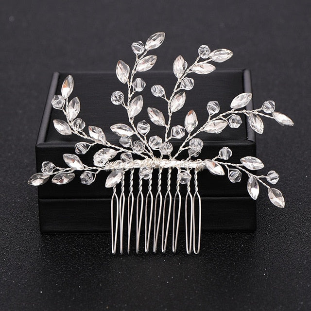 Silver Color Pearl Crystal Wedding Hair Combs Hair Accessories