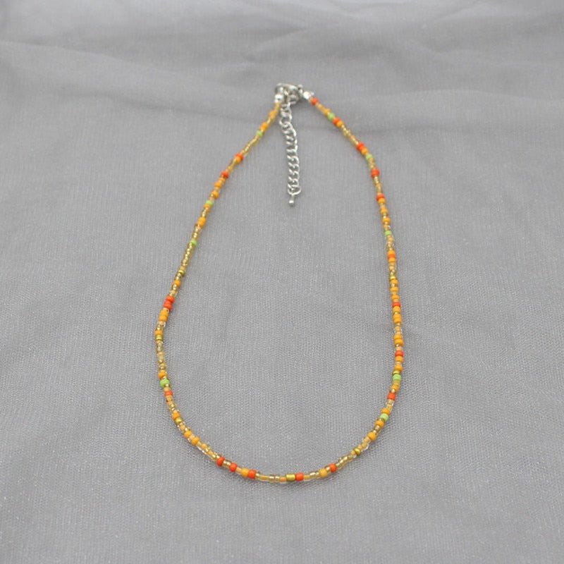 Simple Seed Beads Strand Choker Necklace