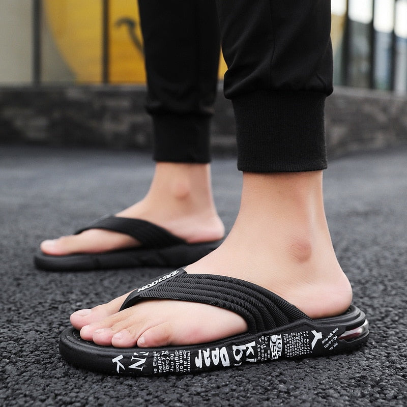 Slippers Men Rubber Sole Soft Flip Flops Beach Casual