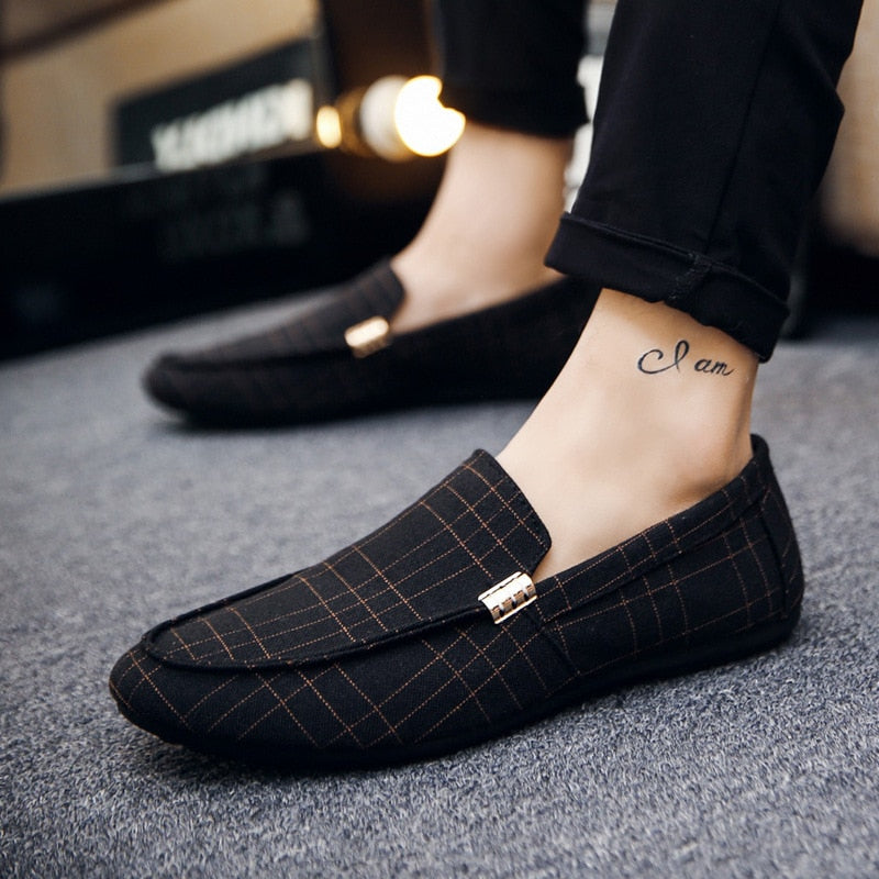 Men Shoes Loafers Breathable Slip-On Casual Shoes Soft Comfortable Non-slip Driving Flats