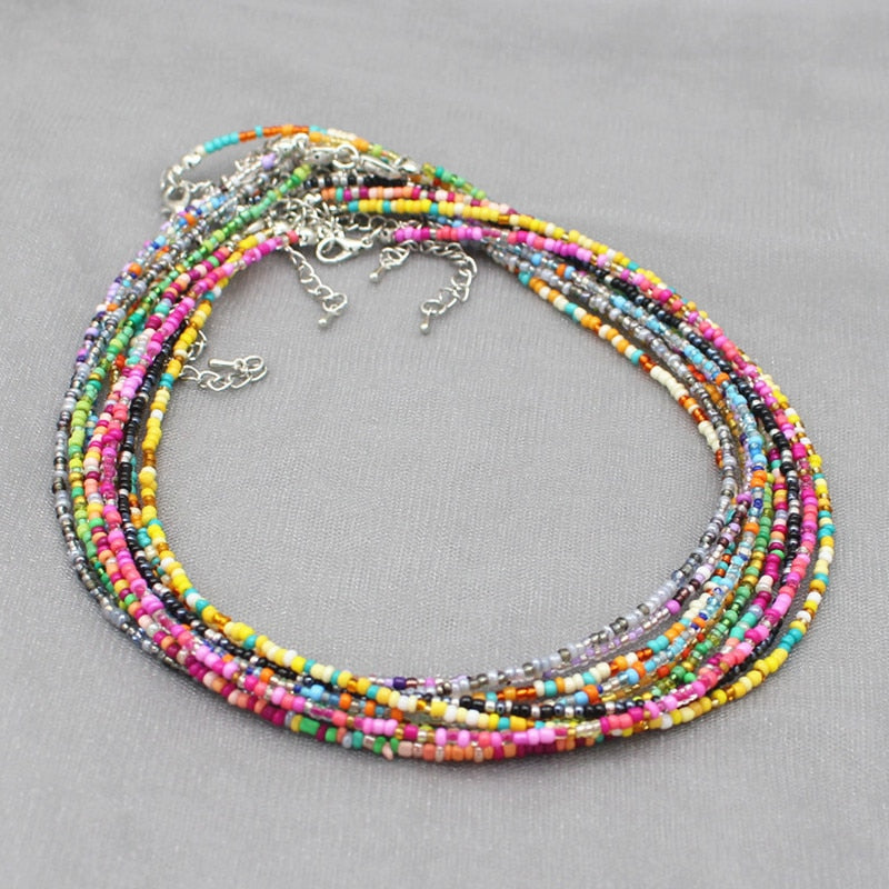 Simple Seed Beads Strand Choker Necklace