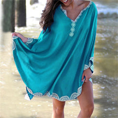 Cotton Long Beach Dress Beach Coverups