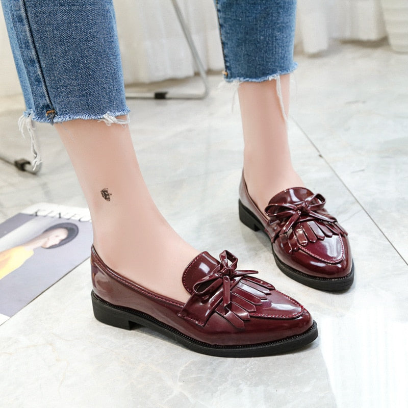 Women Low Heels Fashion Bowtie Platform Female Shoes