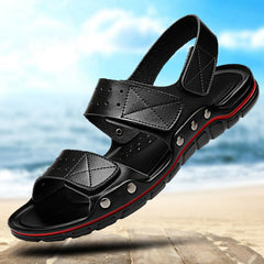 Men Casual Sandals Outdoor Black Walking Soft Luxury Shoes