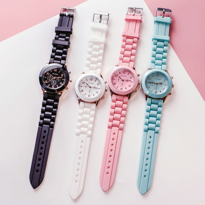 Fashion Casual Ladies White Silicone Quartz Watch Ladies Sport Digital