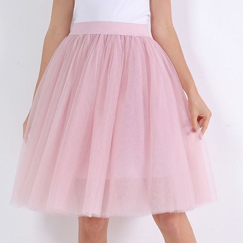 5 Layers Fashion Tulle Skirt Pleated TUTU Skirts Midi Skirt