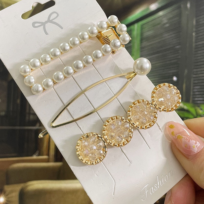 Simulated Pearl Hair Clips For Women