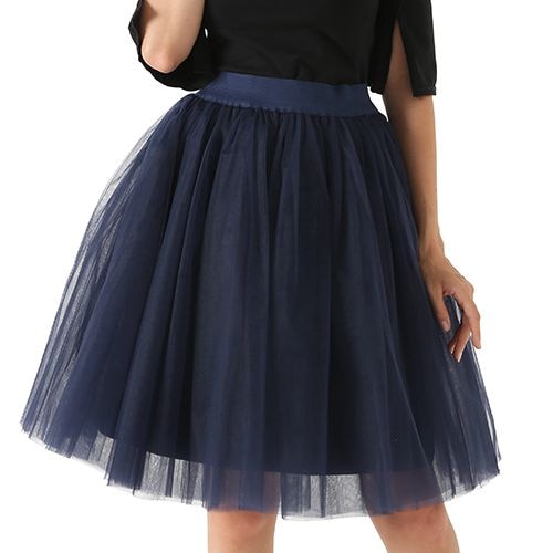 5 Layers Fashion Tulle Skirt Pleated TUTU Skirts Midi Skirt