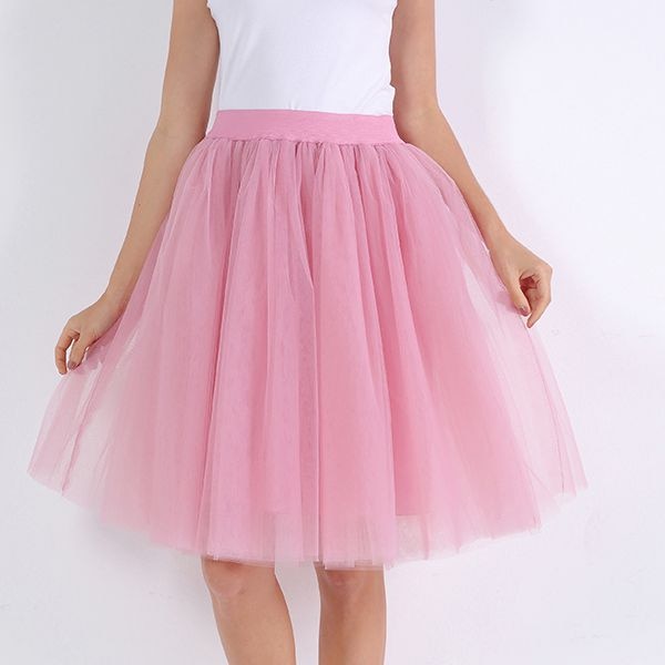 5 Layers Fashion Tulle Skirt Pleated TUTU Skirts Midi Skirt