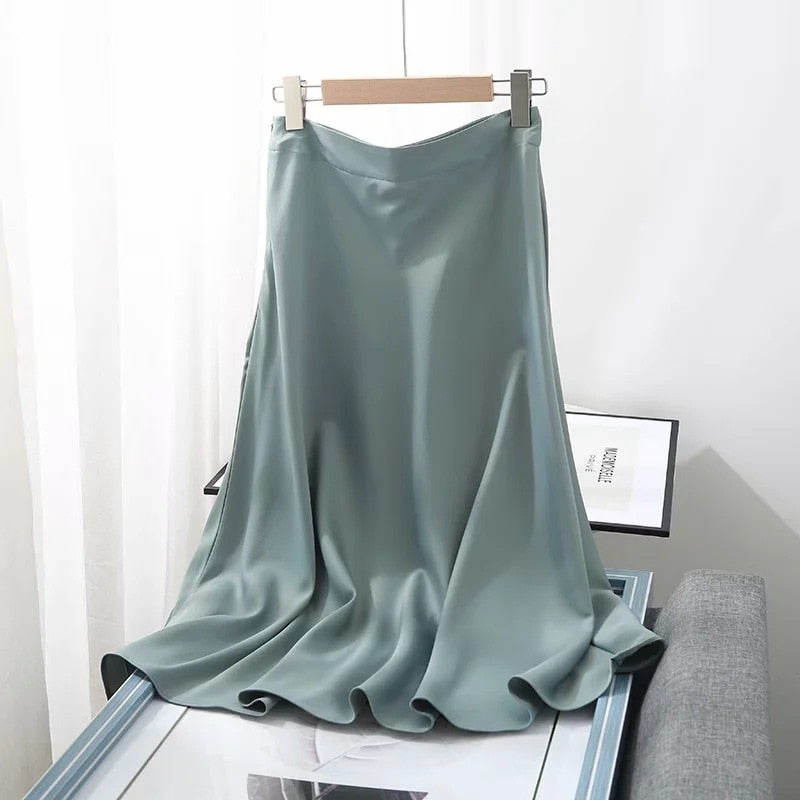 High Waist Vintage Women A-Line Long Skirt Fashion