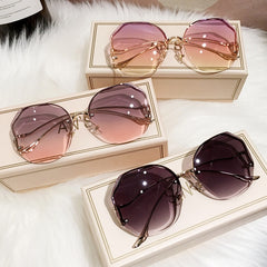 Irregular Round Sunglasses Women Brand Designer Gradient