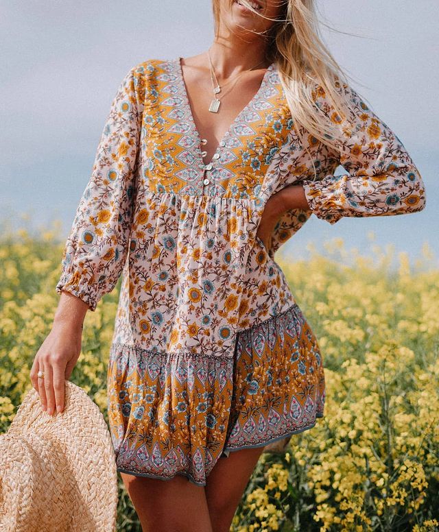 Bohemian Sundress Tassel Rayon Cotton Mini Dress