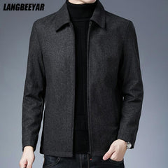 Autumn Winter Coat Men Clothing Fashion Jacket Solid Classic Windbreaker