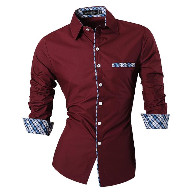 Men Casual Dress Shirts Fashion Stylish Long Sleeve