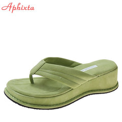 Platform Flip Flops Women Leisure  5cm Wedge Heel