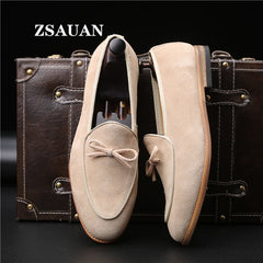 Semi-formal Cow Men Shoes Slip-on Dress Shoes Pointy Flats Loafers