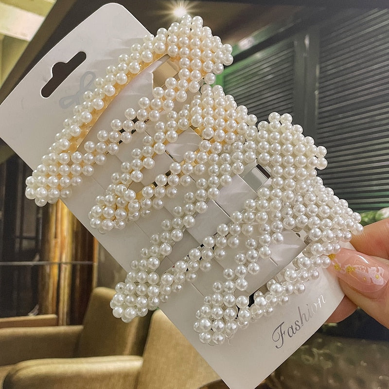 Simulated Pearl Hair Clips For Women