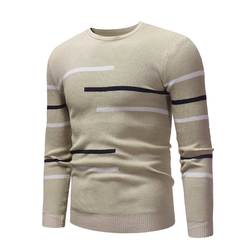 Men round-neck striped pullover men knit sweater