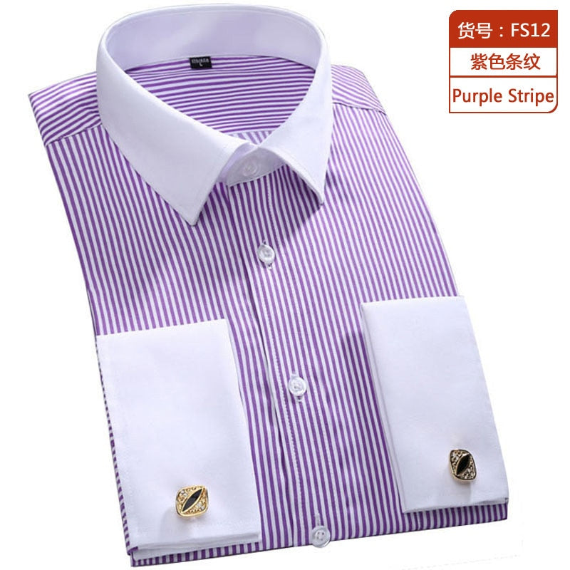 Men Shirt Long Sleeve Formal Business Buttons Shirts Regular Fit Shirt